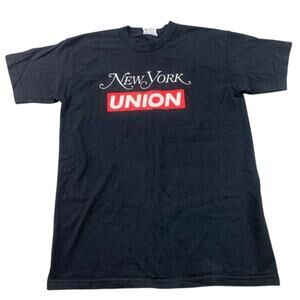 Vintage New York Union Bayside T Shirt Men M Black NYC‎ Graphic Made in USA
